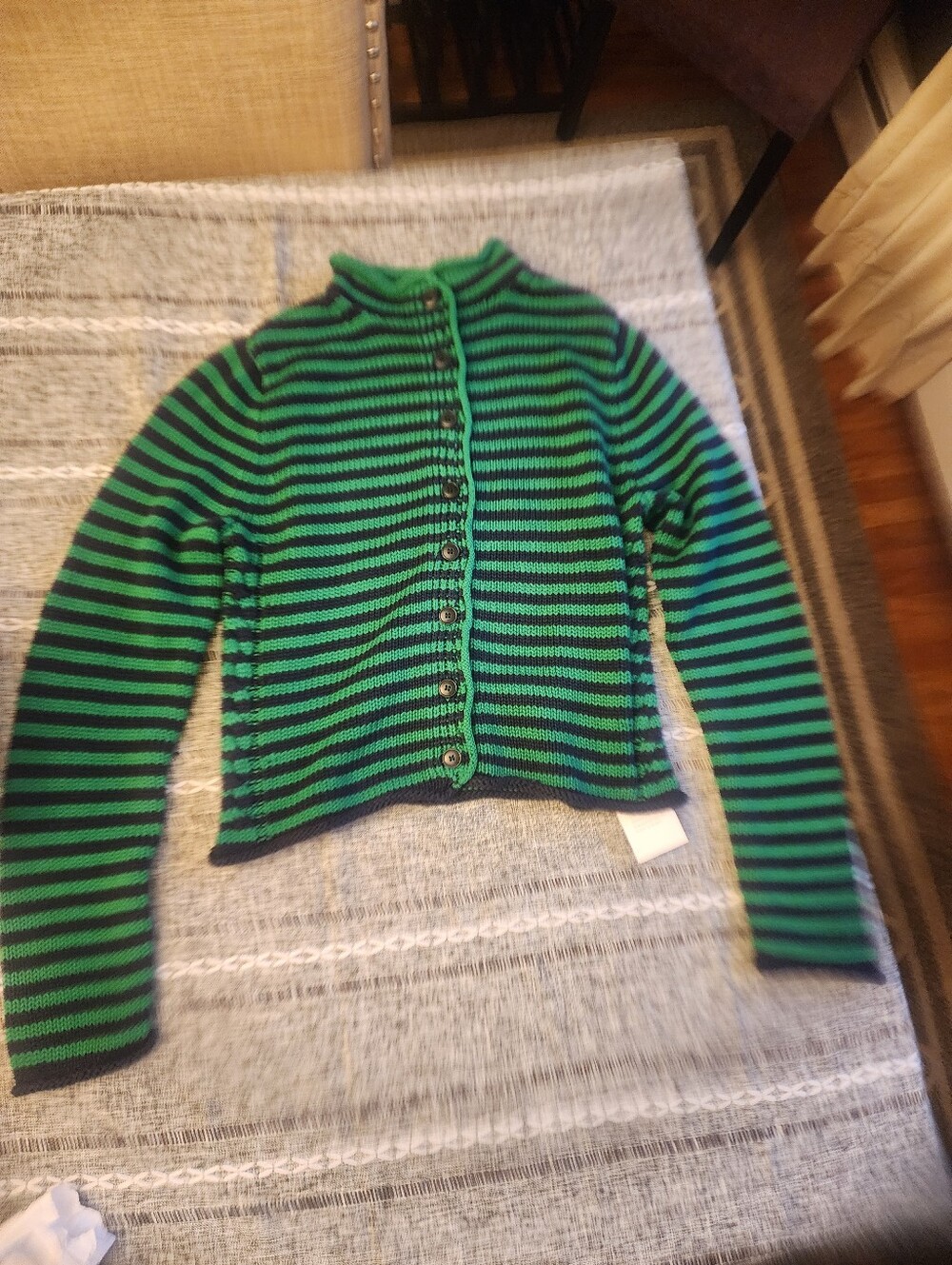 NWT J.Crew Rollneck™ reversible cardigan in stripe, Sz M